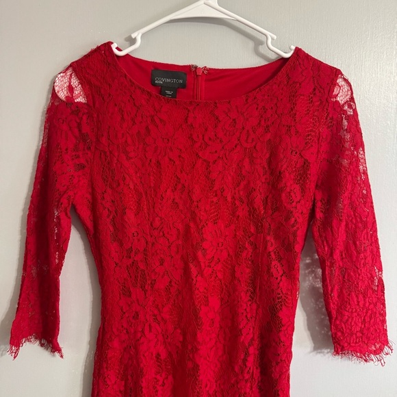 Covington Red All Over Lace Dress Size Small - Picture 8 of 9